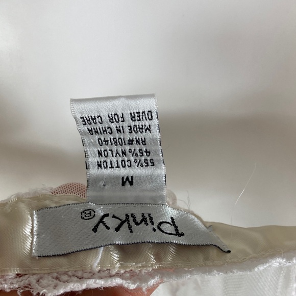 Pinky White Lace sheer Button Tank Top mesh embroidered romantic floral medium M - Picture 10 of 10